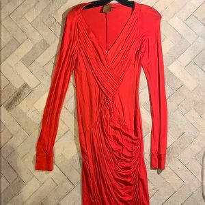 Ali Ro Long Sleeve Size 4 Red Body Con Dress